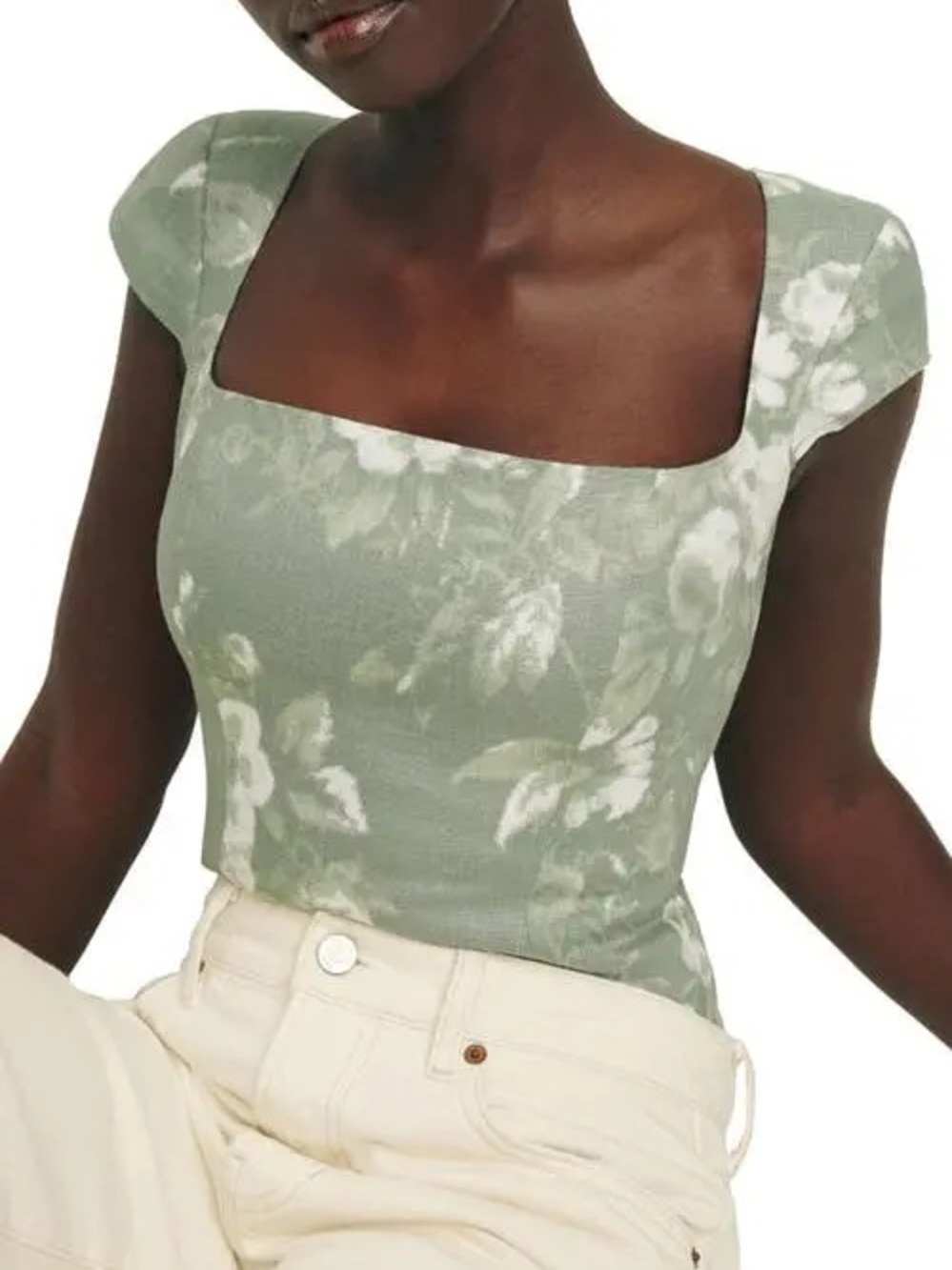 Reformation Cora Floral Linen Top